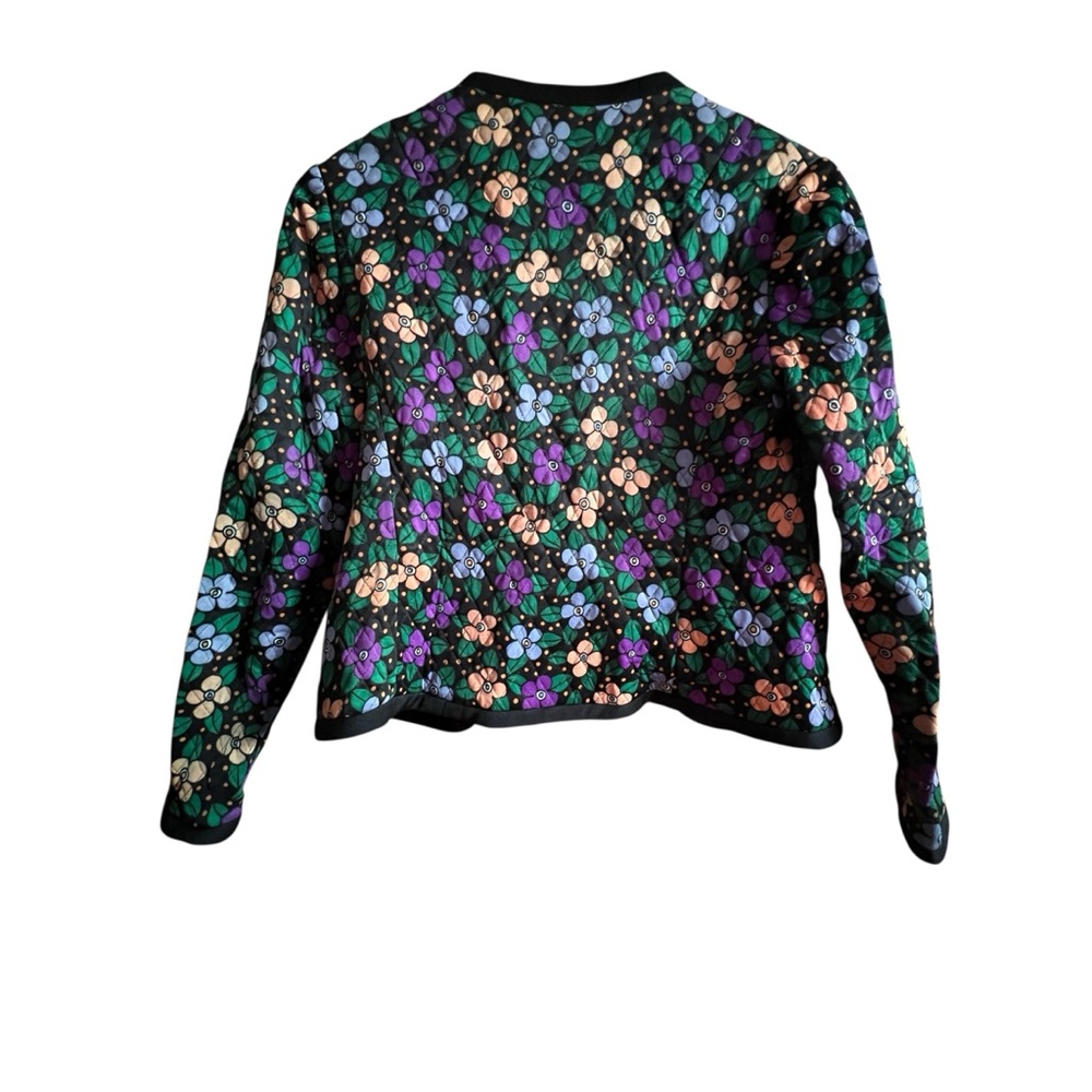 Vintage Vibrant Mod Quilted Hippie Floral Patterned Jacket